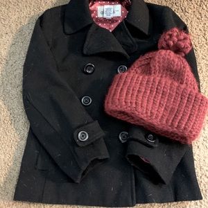 Girls peacoat/knitted hat